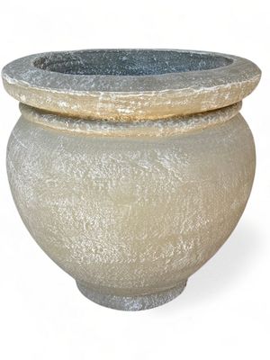 Malaika Round Pot Whitewash Finish - Height 520mm - 37kg