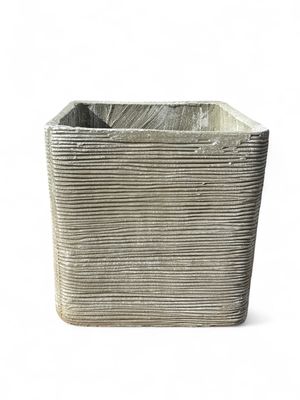 Braided Square Planter Large Whitewash Finish - H400mm x W400mm - 24kg