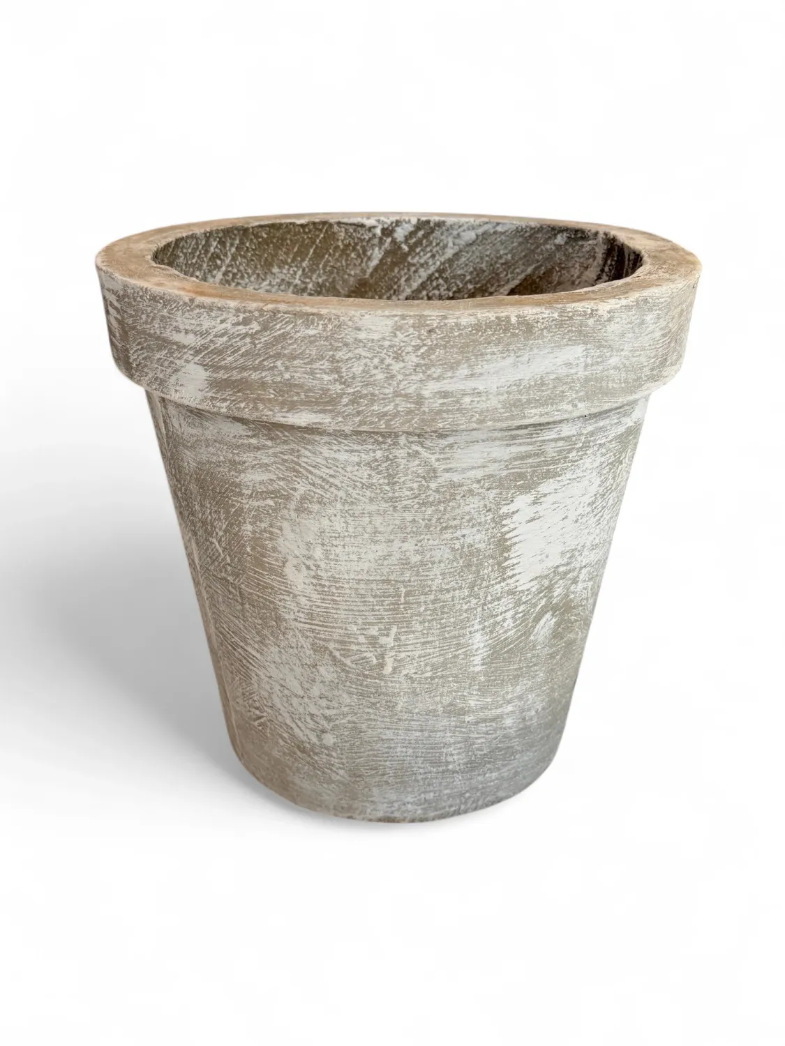 Concrete Planter Pot Medium Whitewash Finish - H290mm-W300mm - 13kg