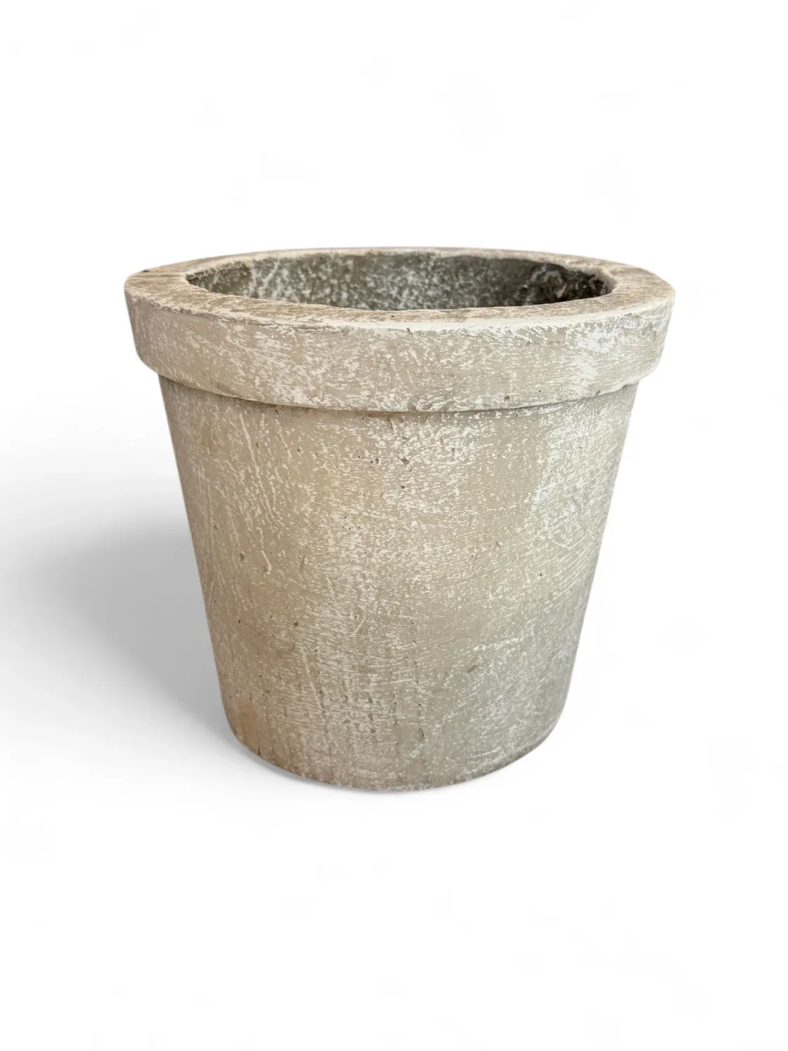 Concrete Planter Pot Small Whitewash Finish - H210mm-W240mm - 13kg