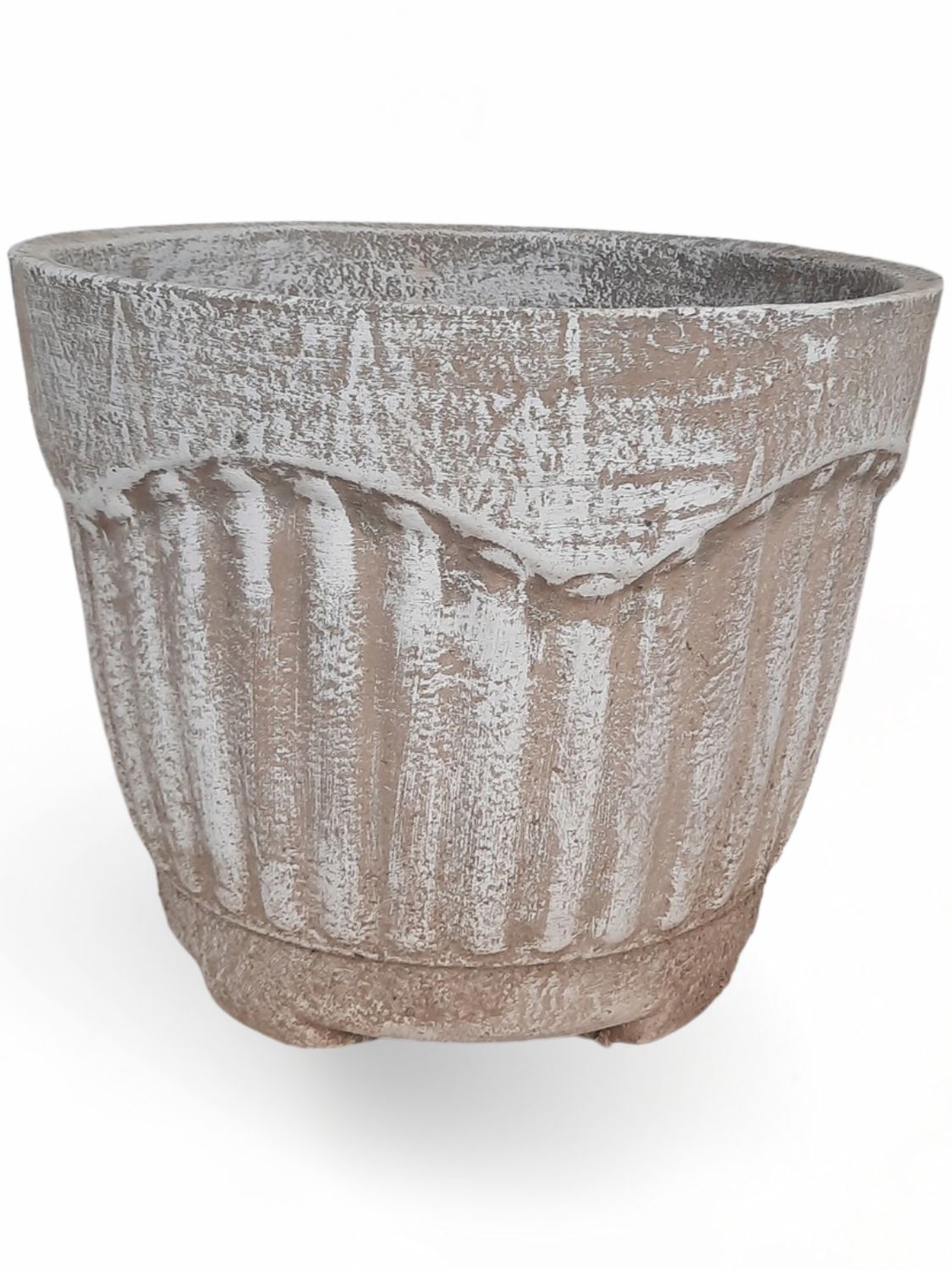 New Fluted Round Pot Large - H340mm x W400mm - 14kg