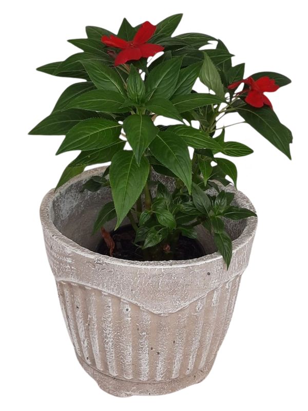 New Fluted Round Pot Small - H260mm x W320mm - 8kg