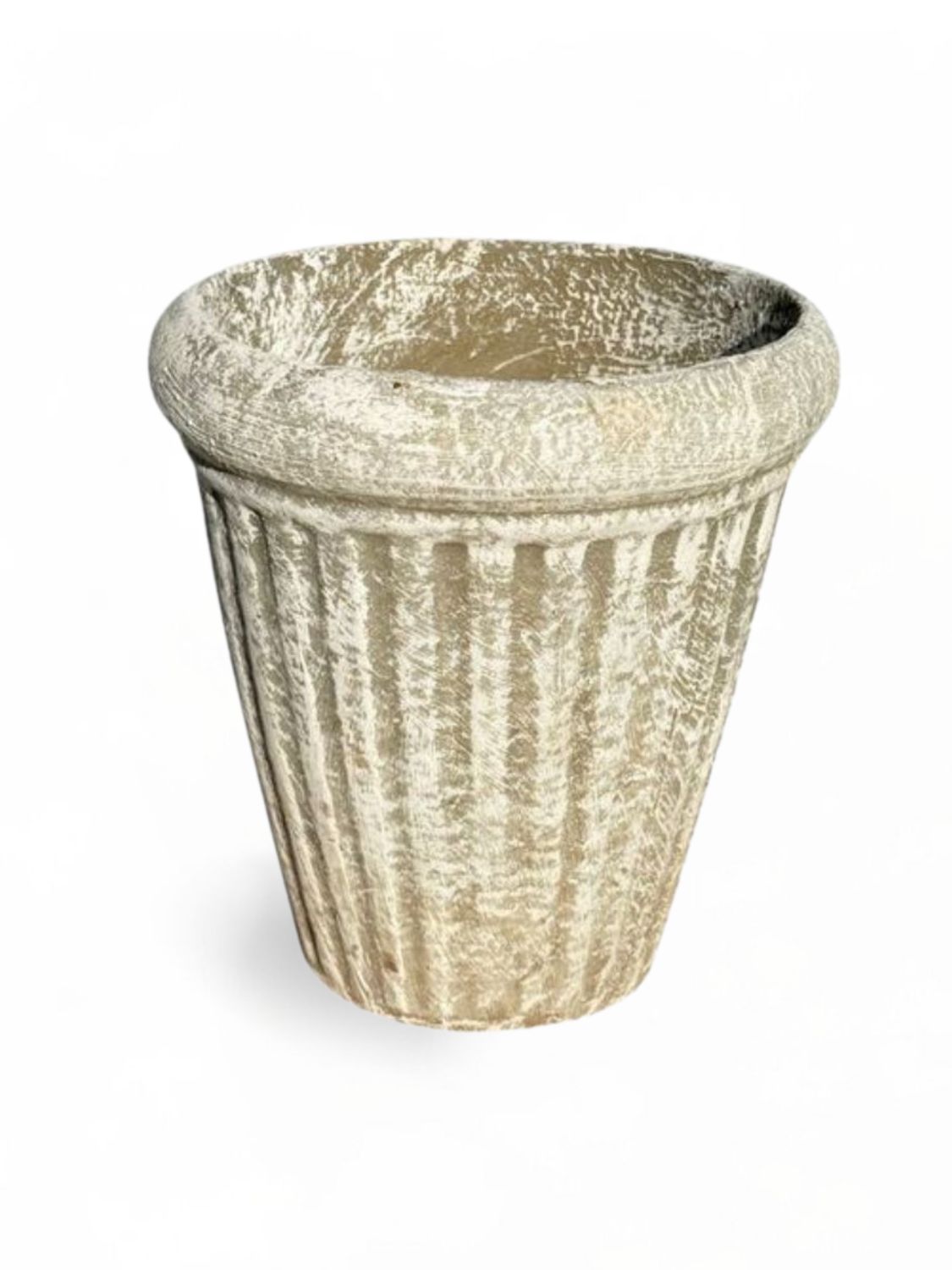 Wave Pot Small Whitewash Finish - H250mm x W220mm - 5kg