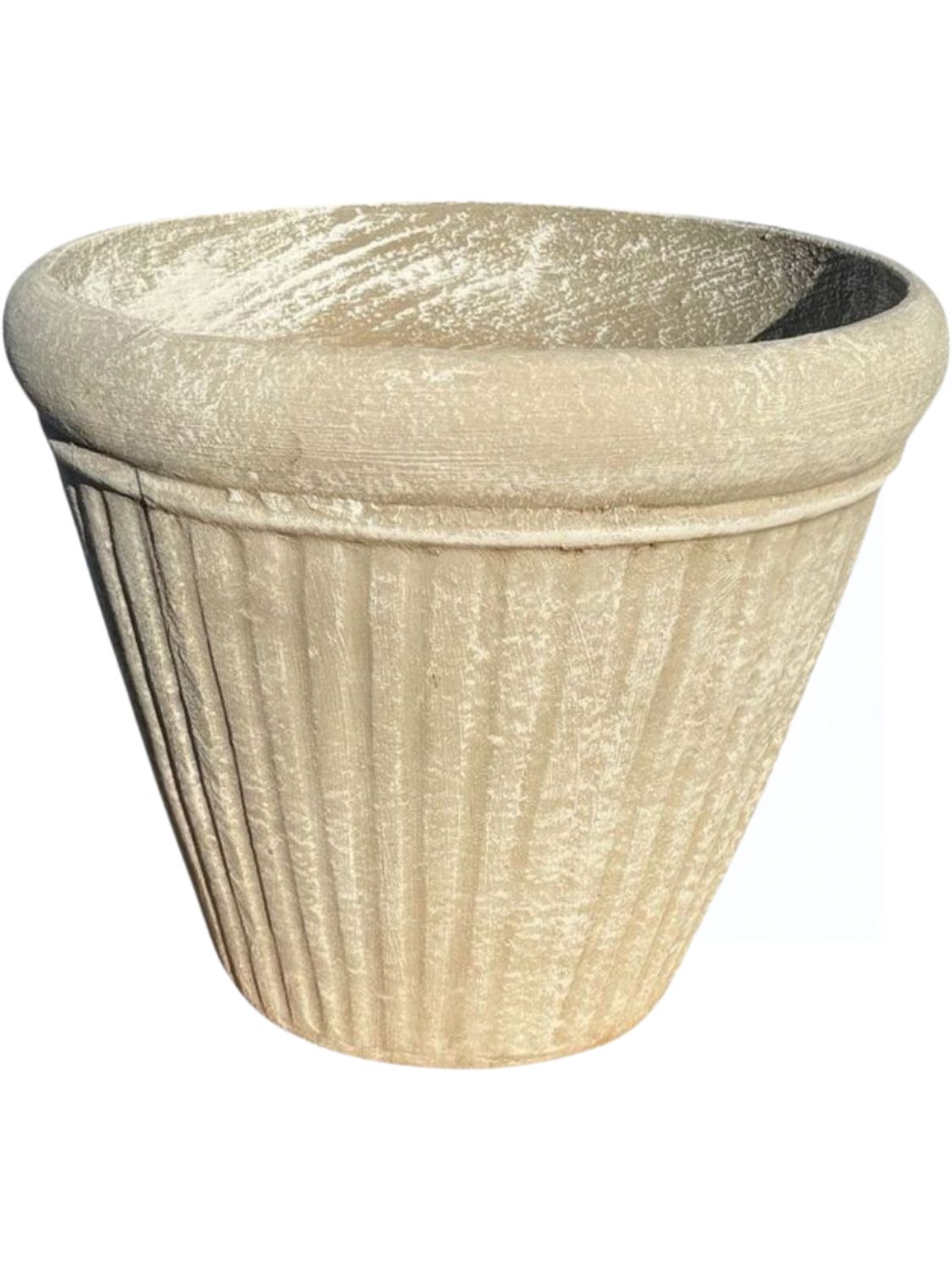 Wave Pot Large Whitewash Finish - H360mm x W420mm - 12kg