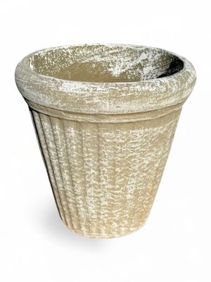 Wave Pot Medium Whitewash Finish - H350mm x W240mm - 8kg