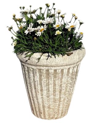 Wave Pot Small Whitewash Finish - H250mm x W220mm - 5kg