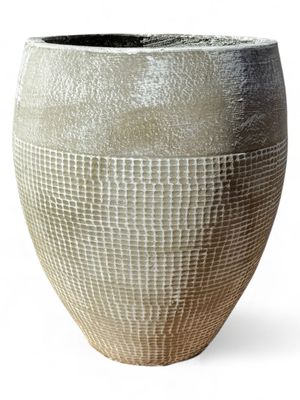 Anja Pot Large Whitewash Finish - H600mm x W470mm - 21kg