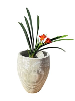 Anja Pot Small Whitewash Finish - H370mm x W290mm - 8kg