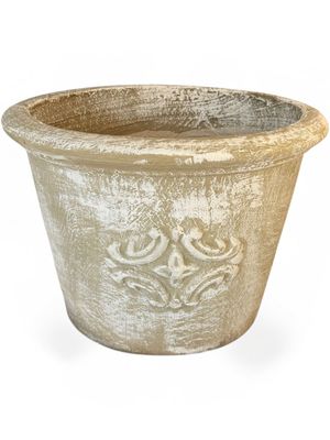 Adria Pot Medium Whitewash Finish - H340mm x W480mm - 13kg