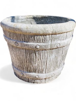 Round Sleeper Pot Large Whitewash Finish - H503mm x W650mm - 47kg