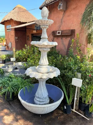 Spiral Water Feature Large White Wash Finish H-2300mm (Excluding Pump)