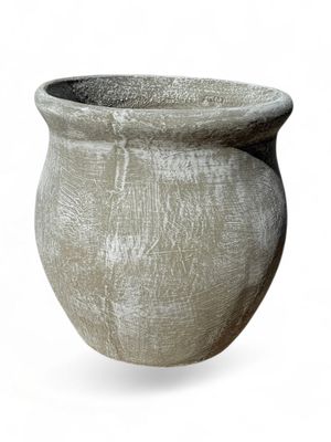 Fatso Flower Pot Medium Whitewash Finish - H500mm x W470mm - 23kg