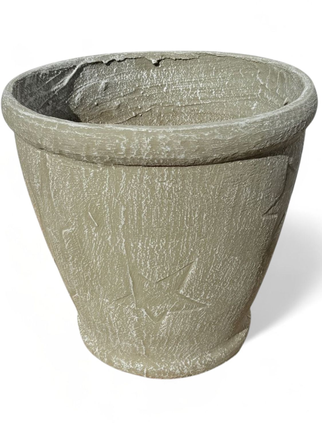 Star Pot Large Whitewash Finish - H375mm x W345mm - 11kg
