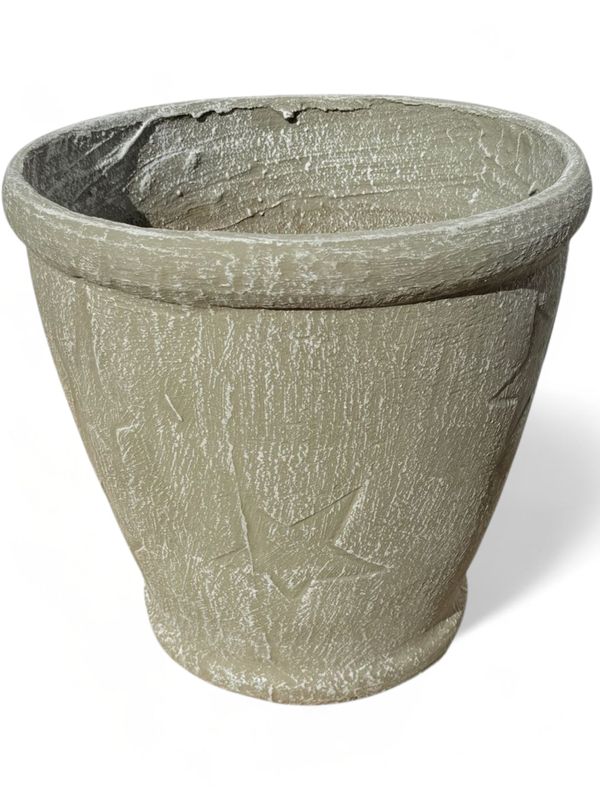 Star Pot Large Whitewash Finish - H375mm x W345mm - 11kg