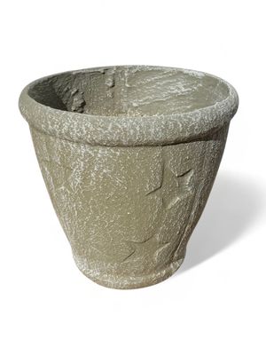 Star Pot Medium Whitewash Finish - H300mm x W285mm - 6.6kg