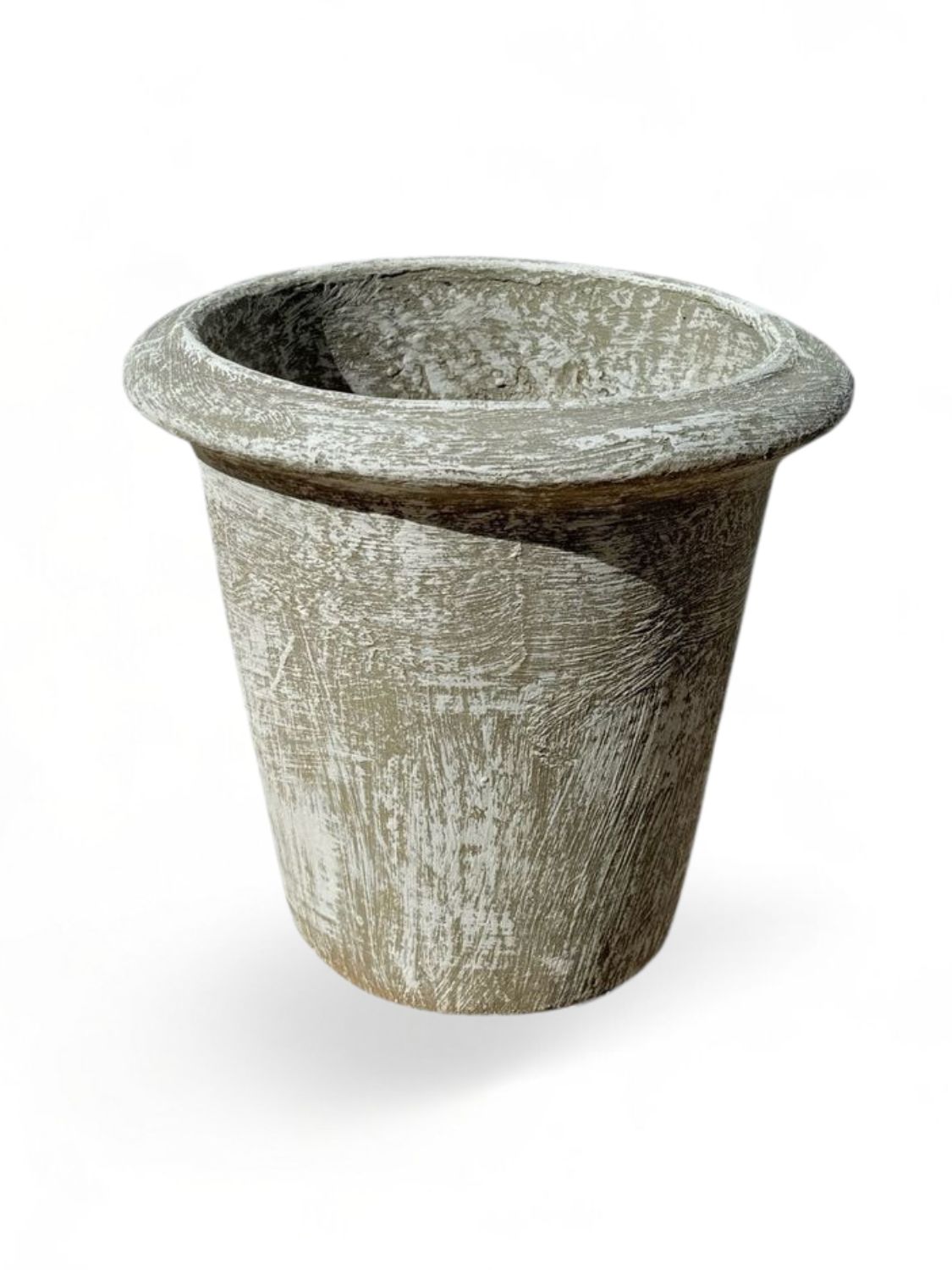 One Ring Pot Small Whitewash Finish - H250 x W270mm - 6kg