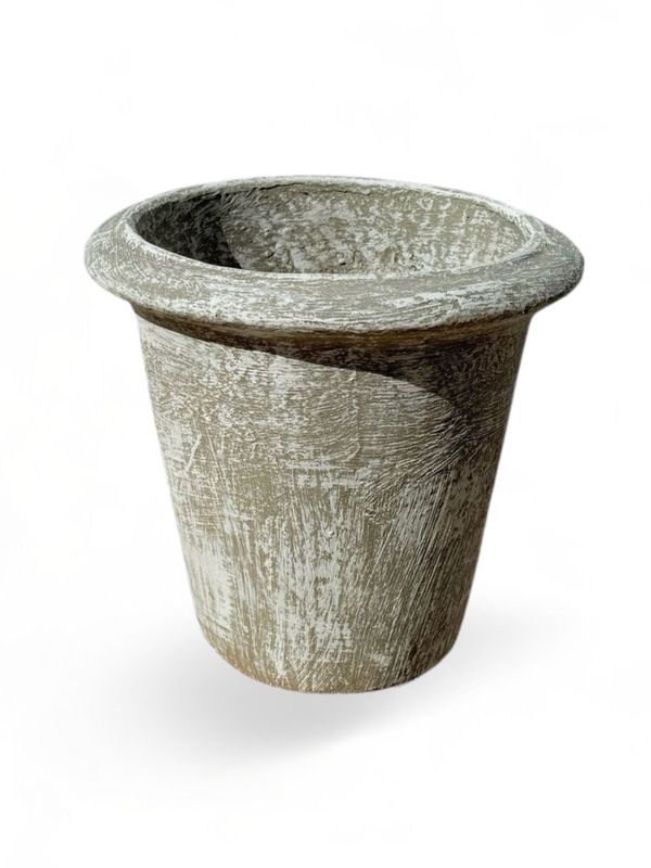 One Ring Pot Small Whitewash Finish - H250 x W270mm - 6kg