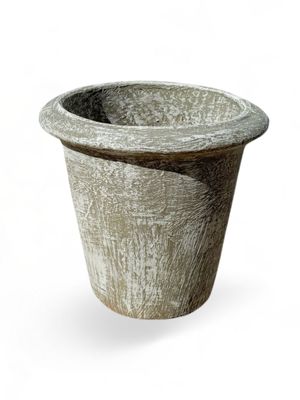 One Ring Pot Small Whitewash Finish - H250 x W270mm - 6kg