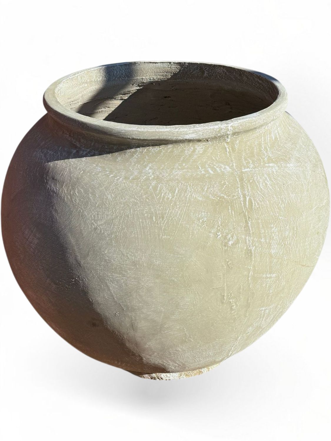 Africana Jeanne Pot Extra Large Whitewash Finish - H900mm x W800mm - 80kg