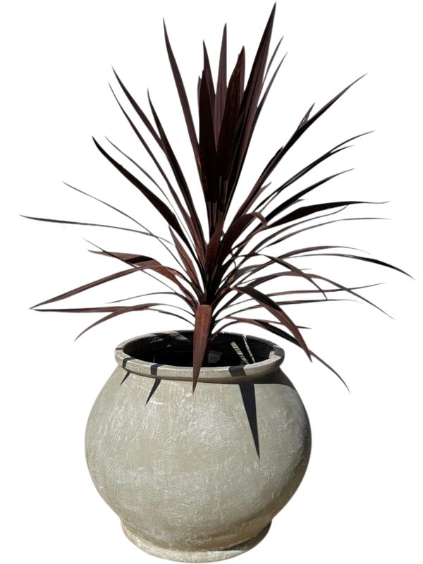 Africana Jeanne Pot Large Whitewash Finish - H600mm x W450mm - 35kg