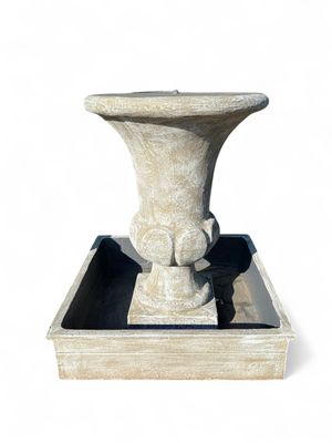 Joshua Urn Lid Fountain Whitewash Finish with Square Bowl Medium H1000mm-Bowl 850mm x 850mm  (Excluding Pump)