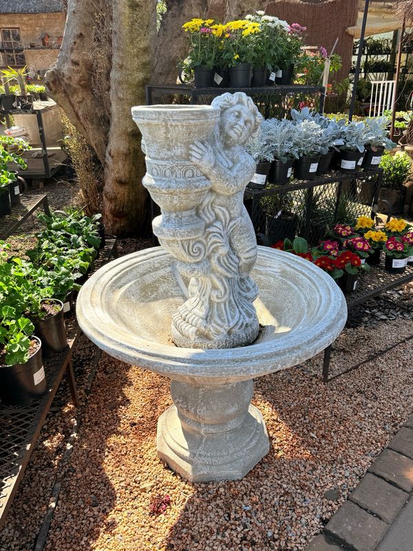 Angel Urn Fountain Whitewash Finish - H1400mm-W800mm (Excluding Pump)