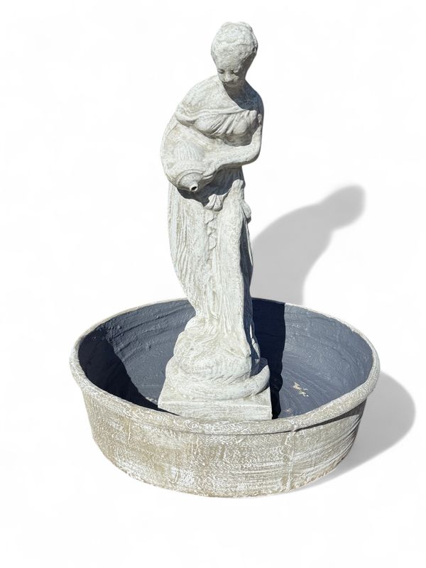 Lady Lavender Fountain Whitewash Finish H900mm-Bowl W800mm x H202mm (Excluding Pump)