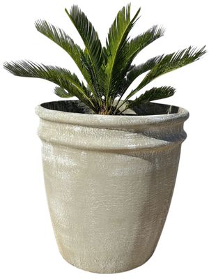 2 Ring Pot Extra Large Whitewash Finish - H600mm x W590mm - 33kg