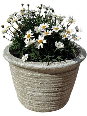 Louvre Pot Small Whitewash Finish - H220mm x W310mm - Mouth230mm 6kg
