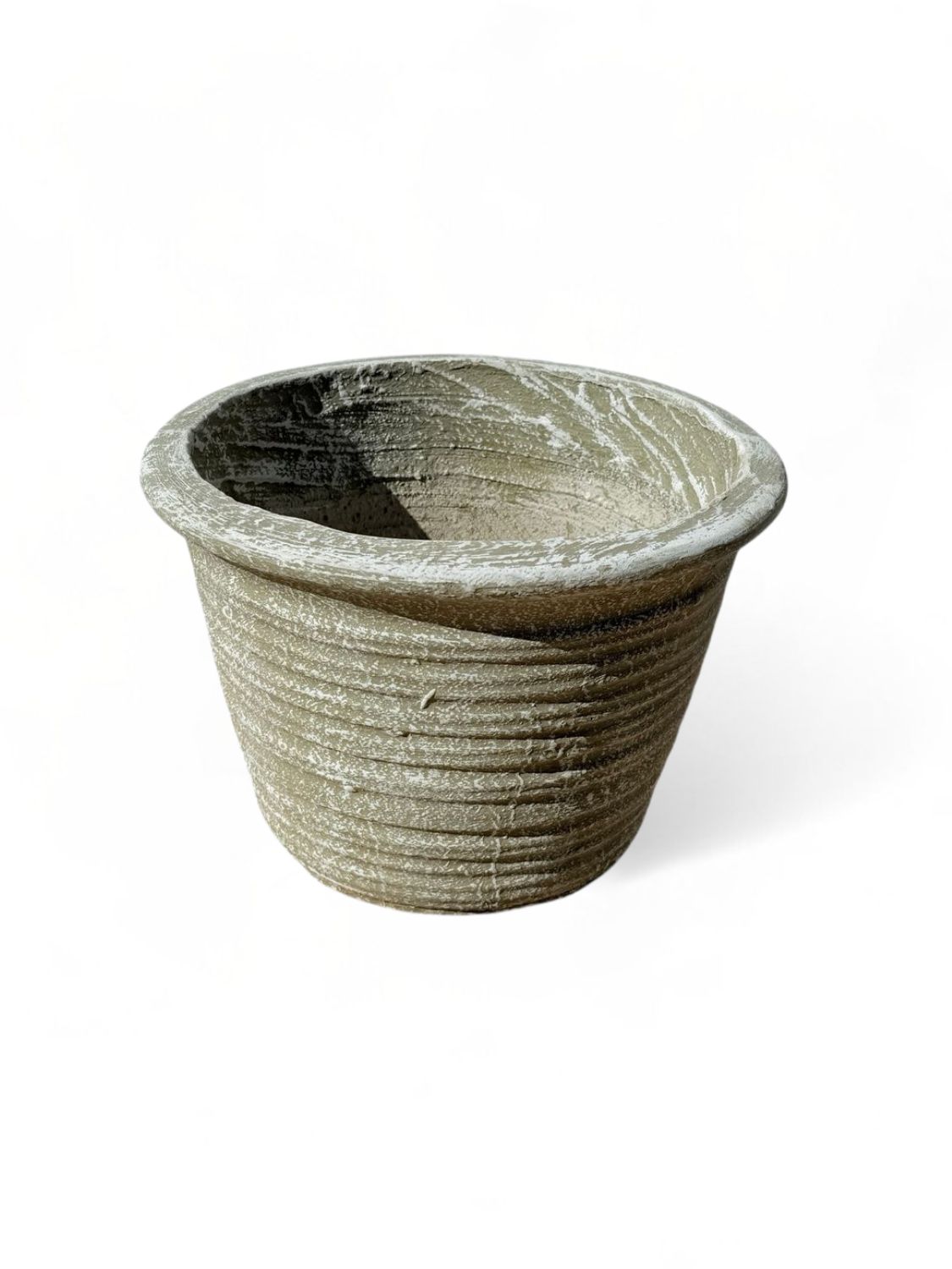 Louvre Pot Small Whitewash Finish - H220mm x W310mm - Mouth230mm 6kg