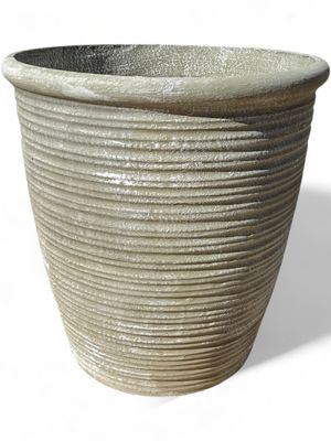 Louvre Pot Extra Large Whitewash Finish - H640mm -W600mm -Mouth 580mm - 33kg