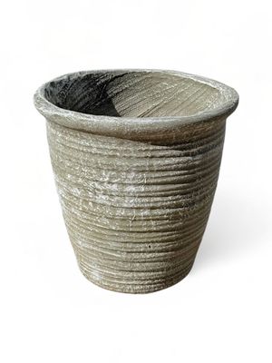 Louvre Pot Medium Whitewash Finish - H320mm x W300mm - Mouth 280mm - 8kg