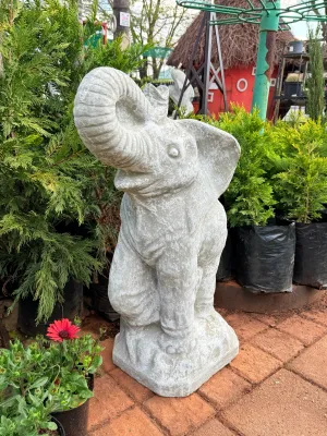 Elephant Statue Whitewash Finish - H820mm - Foot W300mm-L350mm - 84kg