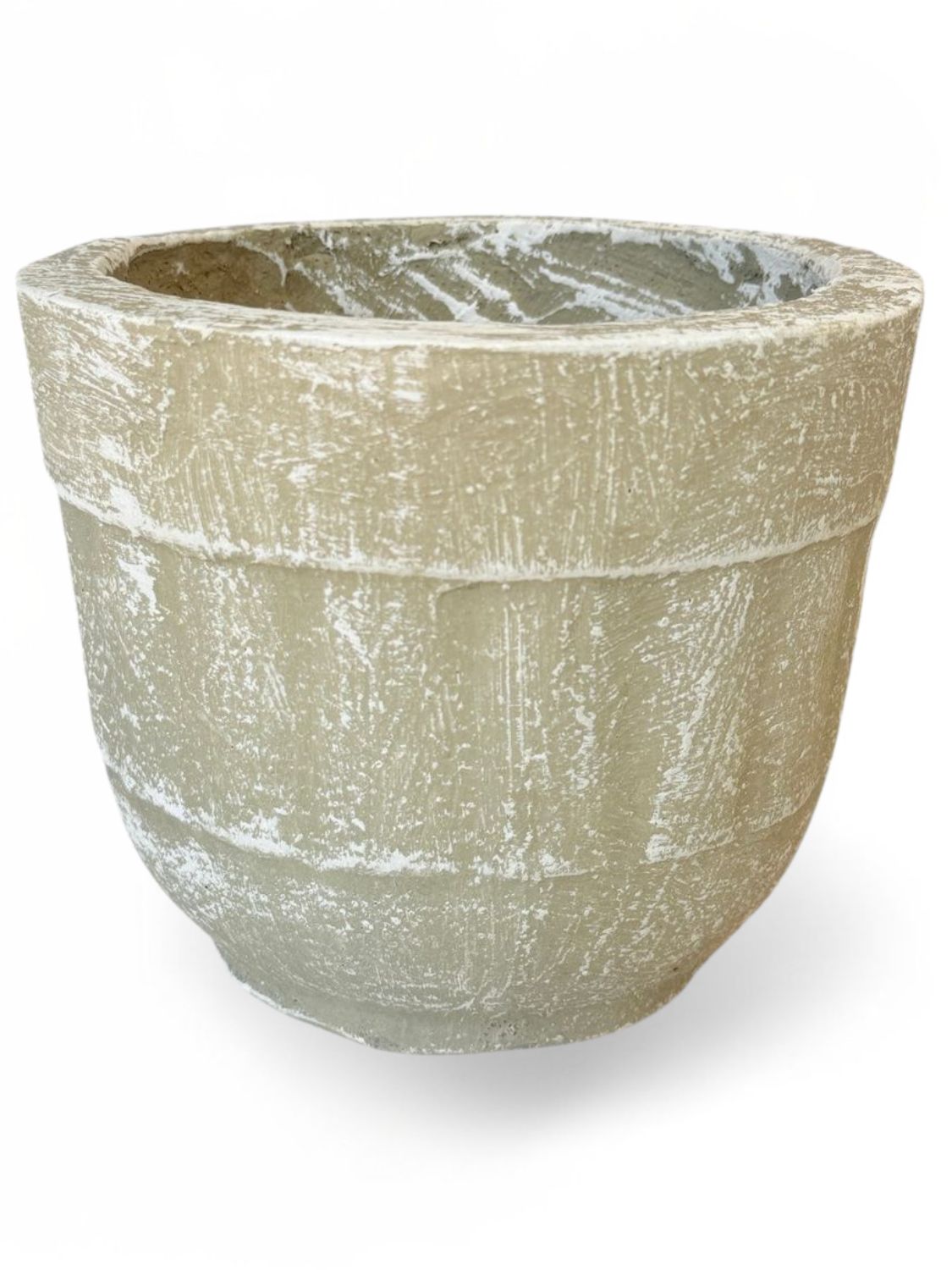 Succulent Pot Whitewash Finish - H180mm-W200mm - 3kg