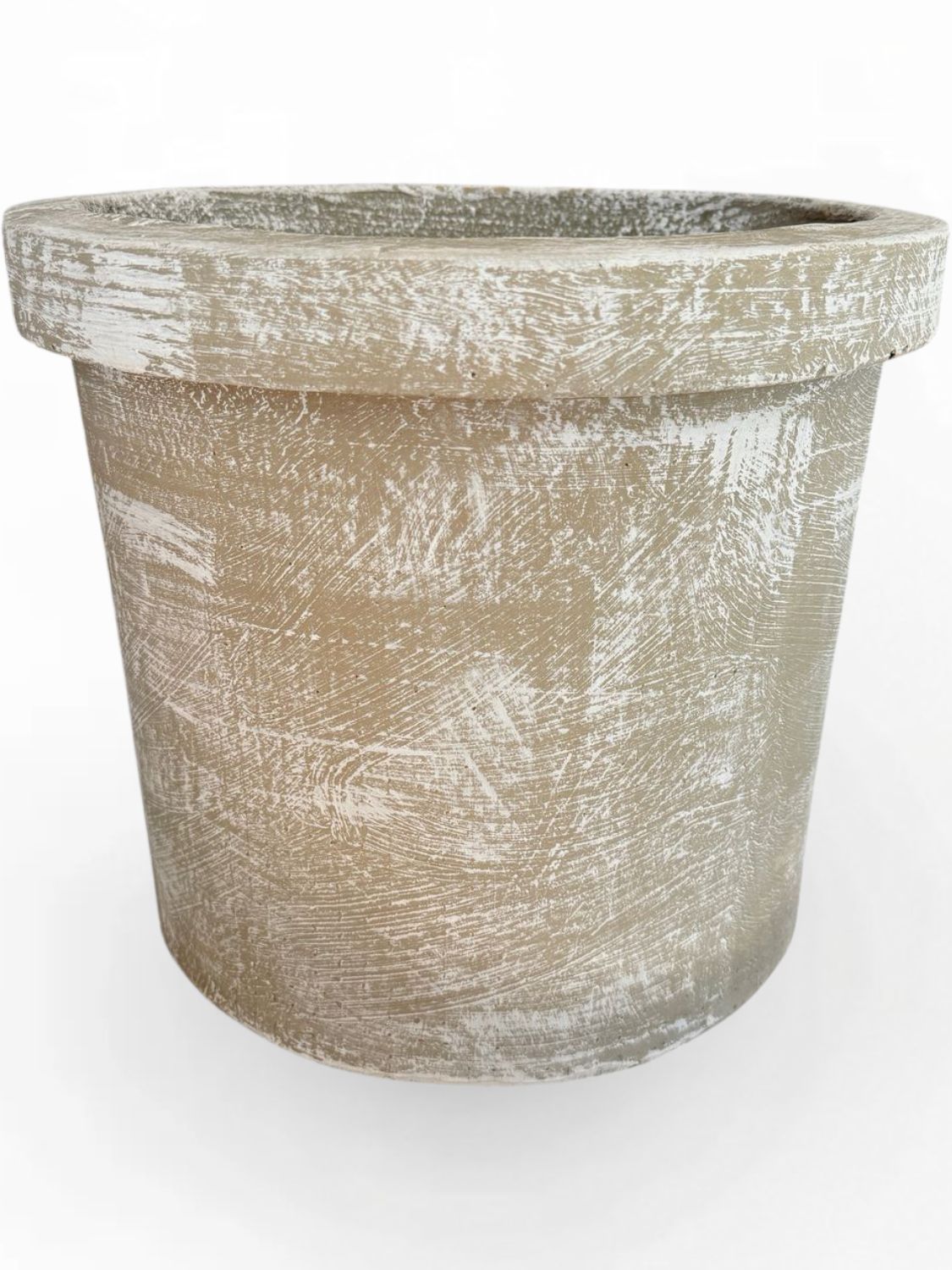 Concrete Planter Pot Large Whitewash Finish - H330 x W390mm - 13kg