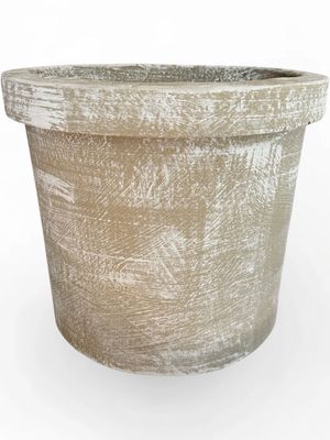 Concrete Planter Pot Large Whitewash Finish - H330 x W390mm - 13kg