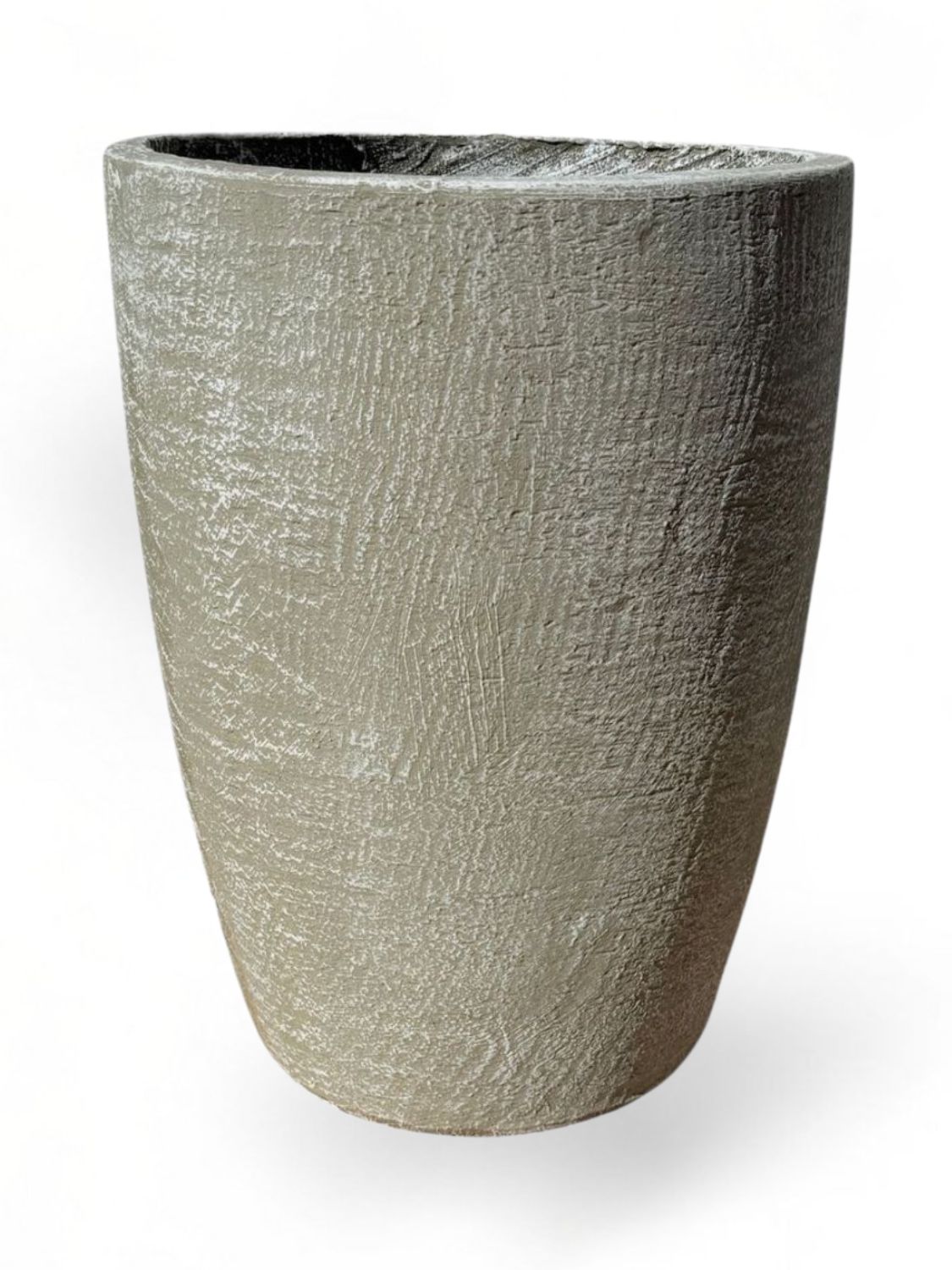 Maggie Round Pot Medium Whitewash Finish - H500mm - 19kg