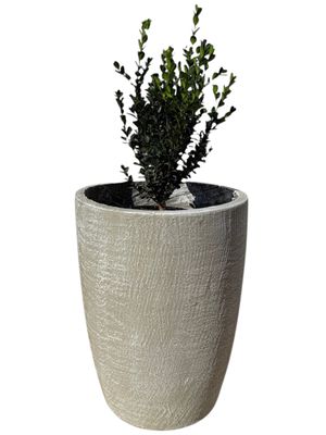 Maggie Round Pot Medium Whitewash Finish - H500mm - 19kg