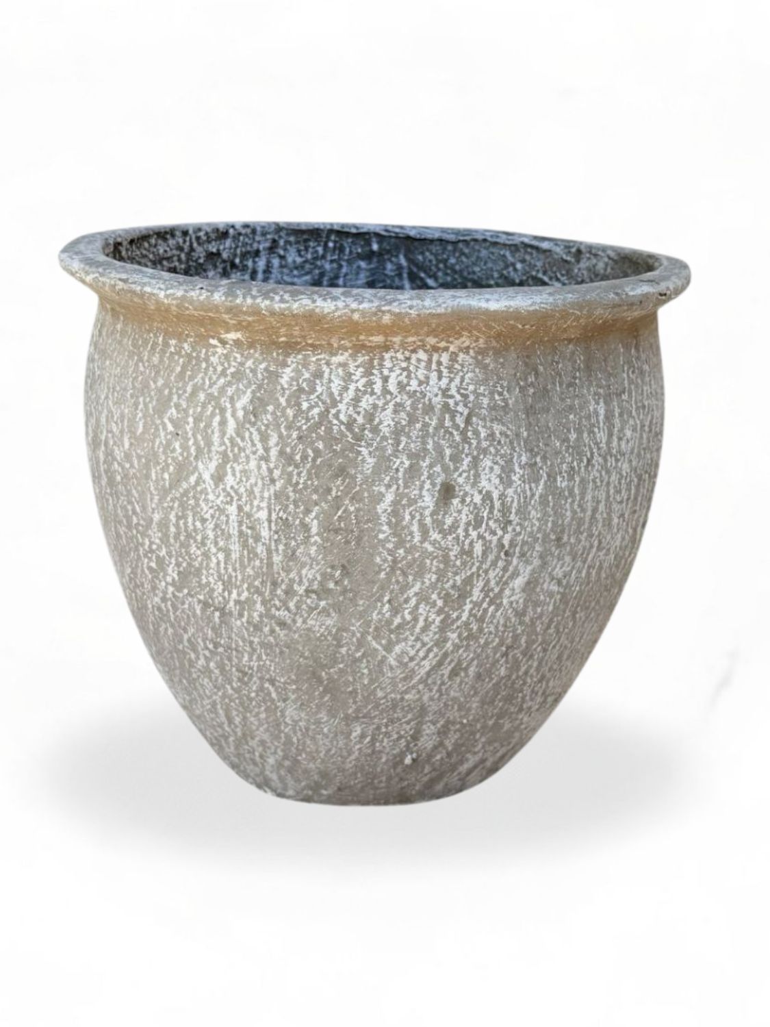 Andries Pot Round Small Whitewash Finish - H250mm - 6kg