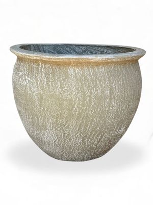 Andries Pot Round Medium Whitewash Finish - H320mm - 12kg