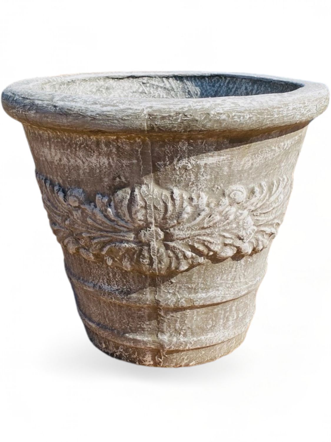 Tudor Fern Planter Whitewash Finish - H560mm x W640mm - 37kg