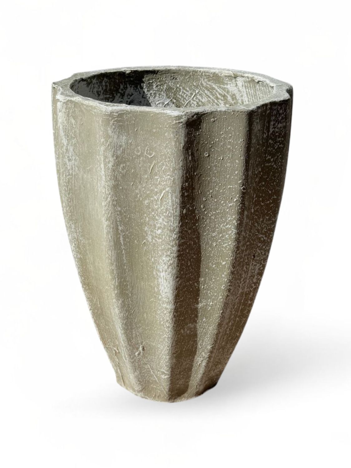 Jackie Pot Small Whitewash Finish - H400mm x W300mm - 7kg