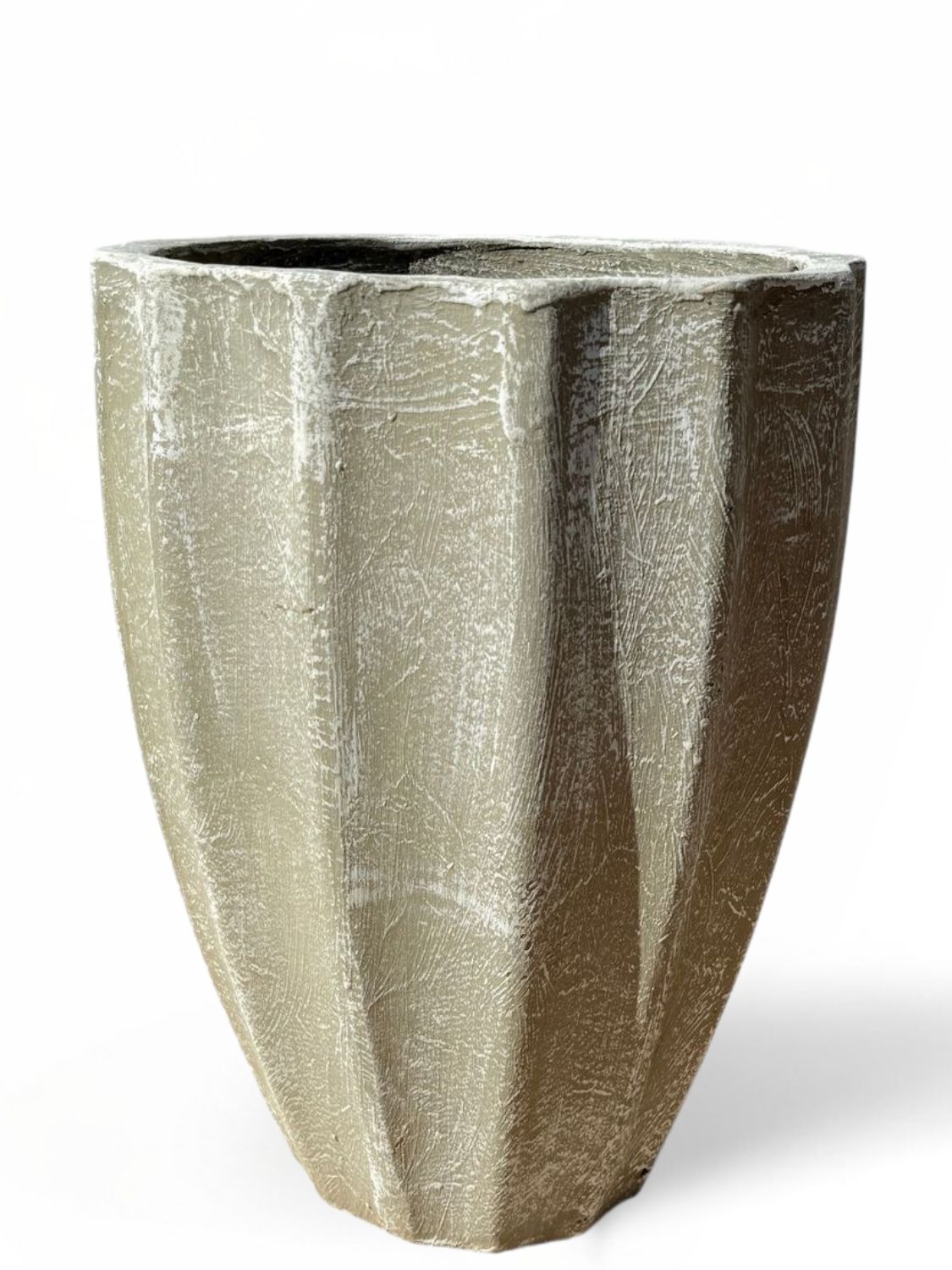 Jackie Pot Medium Whitewash Finish - H530mm x W400mm - 15kg
