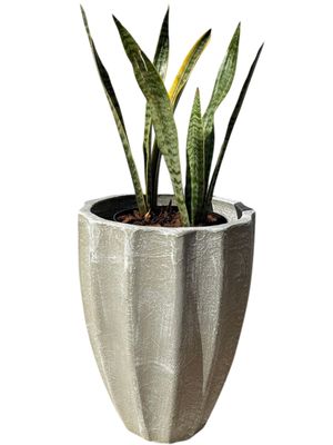 Jackie Pot Medium Whitewash Finish - H530mm x W400mm - 15kg