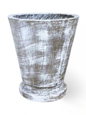 Edden Pot Medium Whitewash Finish - H360mm x W320mm - 9kg