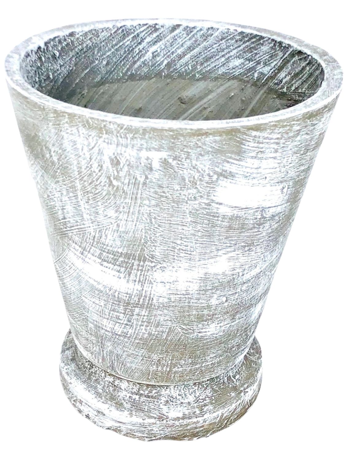 Edden Pot Large Whitewash Finish - H480mm x W420mm - 15kg