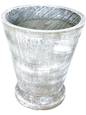 Edden Pot Large Whitewash Finish - H480mm x W420mm - 15kg