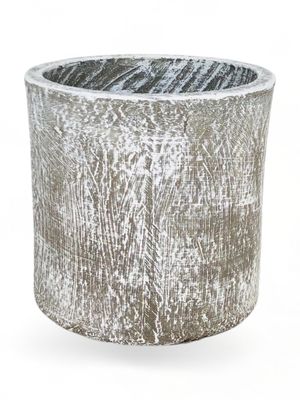 Cylinder Pot Medium Whitewash - H270mm x W280mm - 7kg
