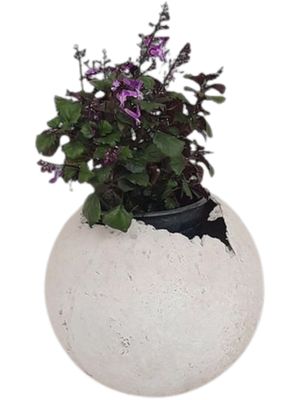 Garden Globe Round Pot X-Small Cement Finish - H290mm x W290mm - 5kg