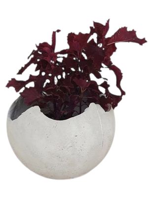 Garden Globe Round Pot Small Cement Finish - H350mm x W350mm - 7kg